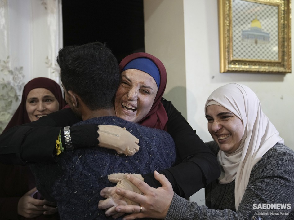 Prominent Palestinian Israa Jaabis arrives home after release from Israeli jail