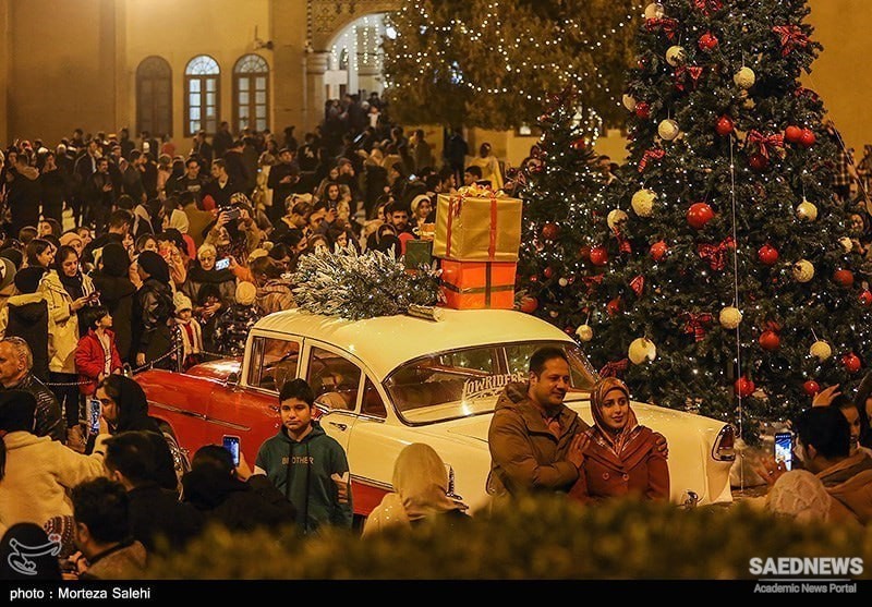 Christmas Night at Isfahan Armenian Church Neighborhood