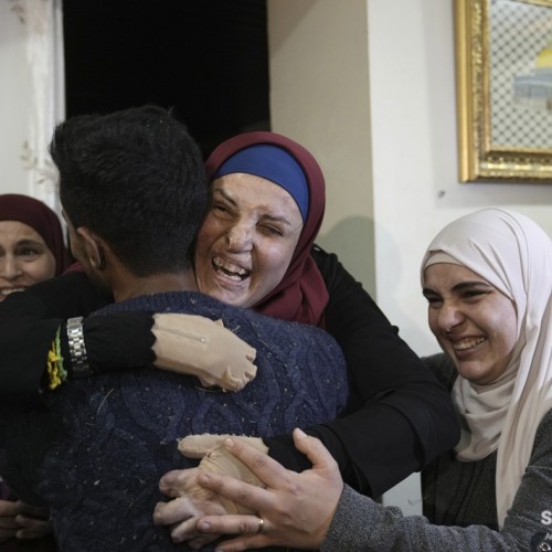 Prominent Palestinian Israa Jaabis arrives home after release from Israeli jail